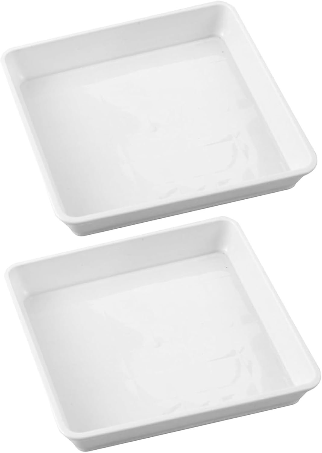 Plantenschotel plantenbakken 15,7 inch flexibele en plastic lekbakken voor binnen en buiten potplanten, wit