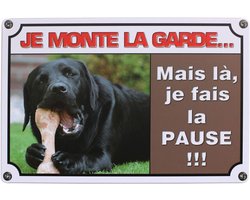Hioni Sign "Je Monte La Garde, aber da ich Fais la Pause", metal sign with slogan art decoration vintage pr bar cafe - ShopVlot