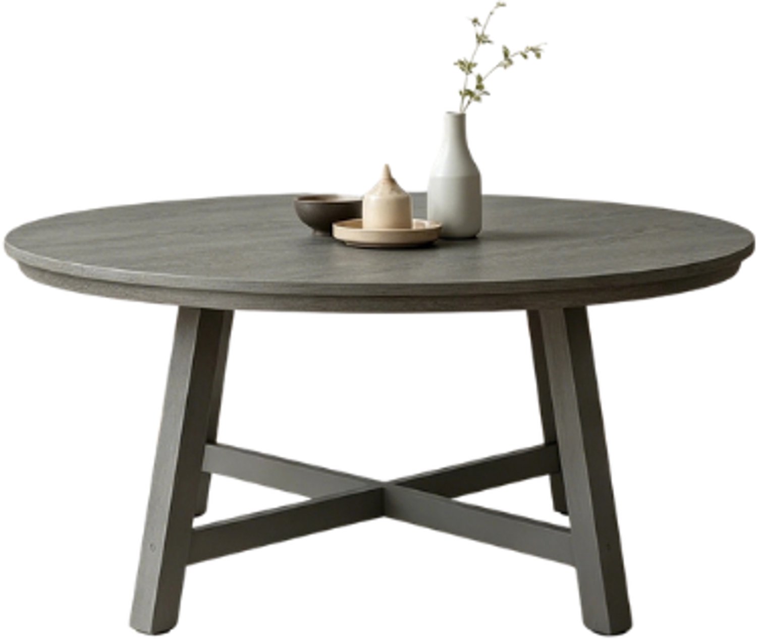 Emvae Salontafel - Bijzettafel - Ronde salontafel - Tafel - Koffietafel - Ø91 cm - Lichtgrijs