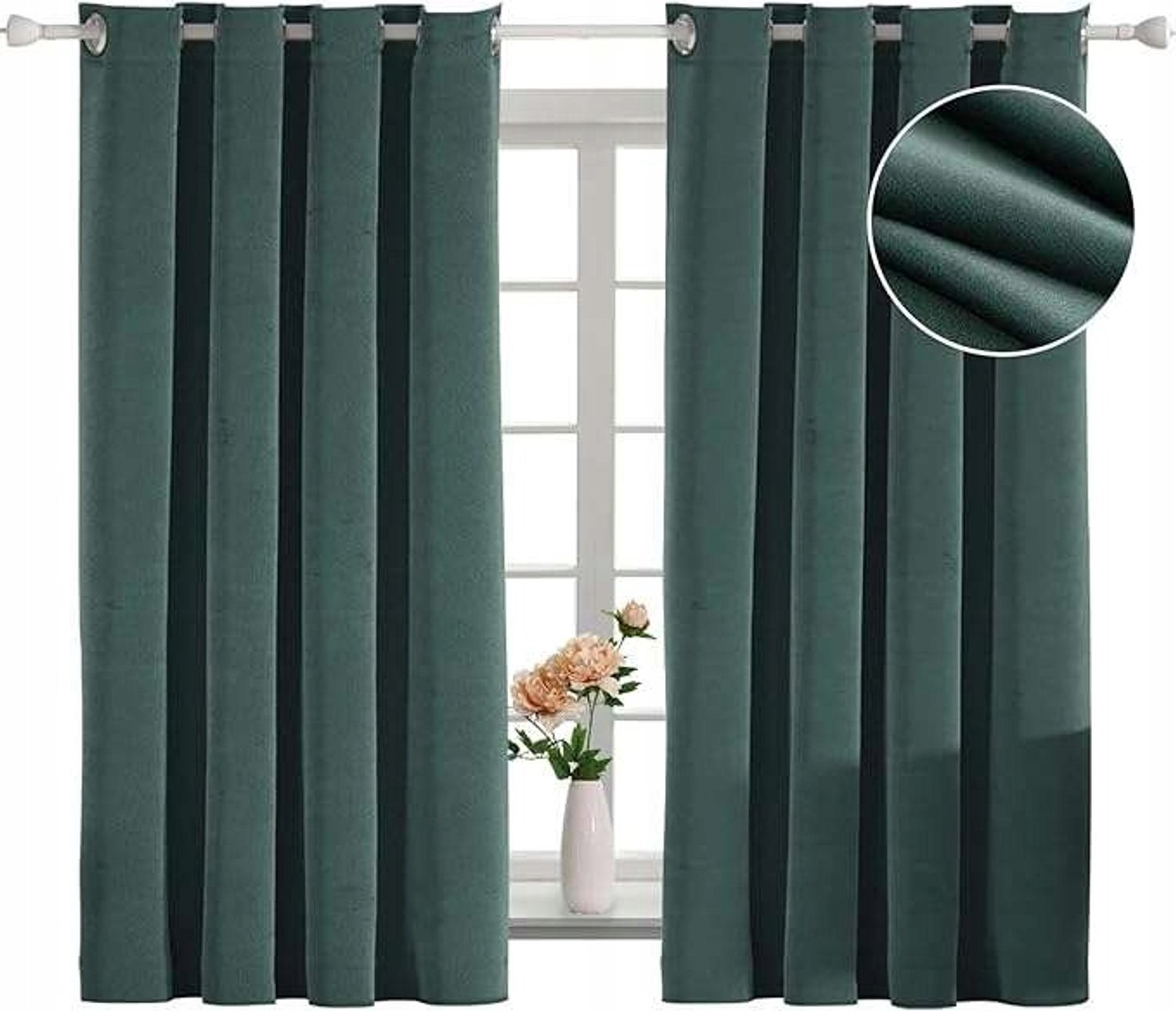 CE - Velours Verduisterende Gordijnen - 140x145cm - Groen - Set van 2