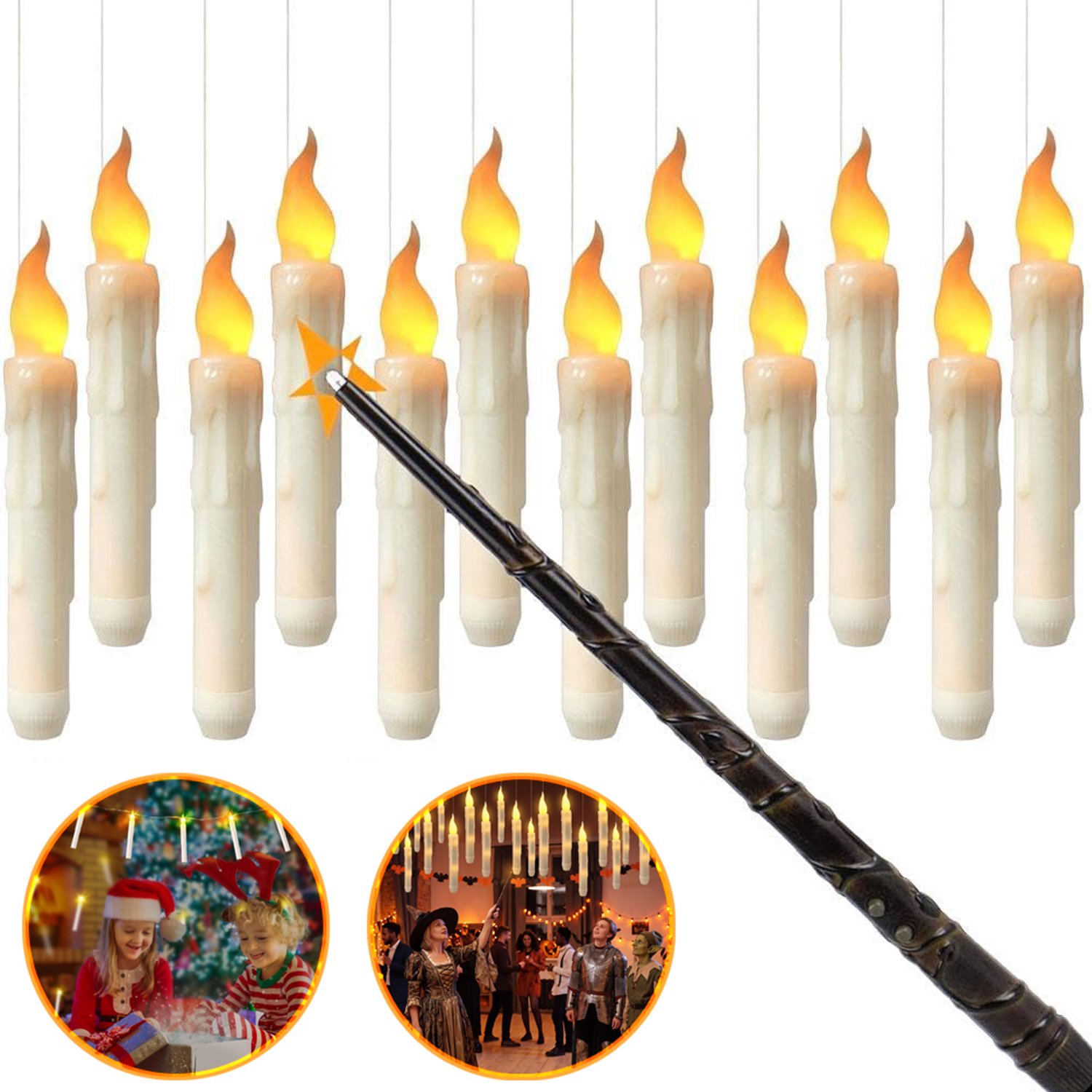 24 Drijvende Kaarsen Met Afstandsbediening - Halloween- En Kerstversiering - Flikkerende Vlamloze Drijvende Led-Kaars