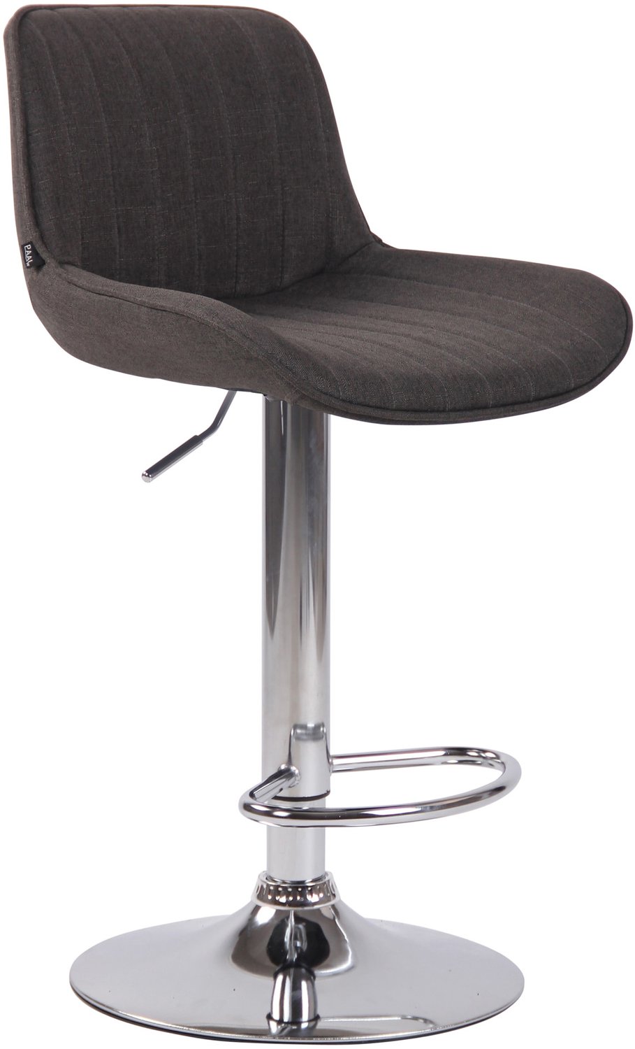 Luxe Comfort Barkruk - Stof - Donkergrijs chroom/donkergrijs