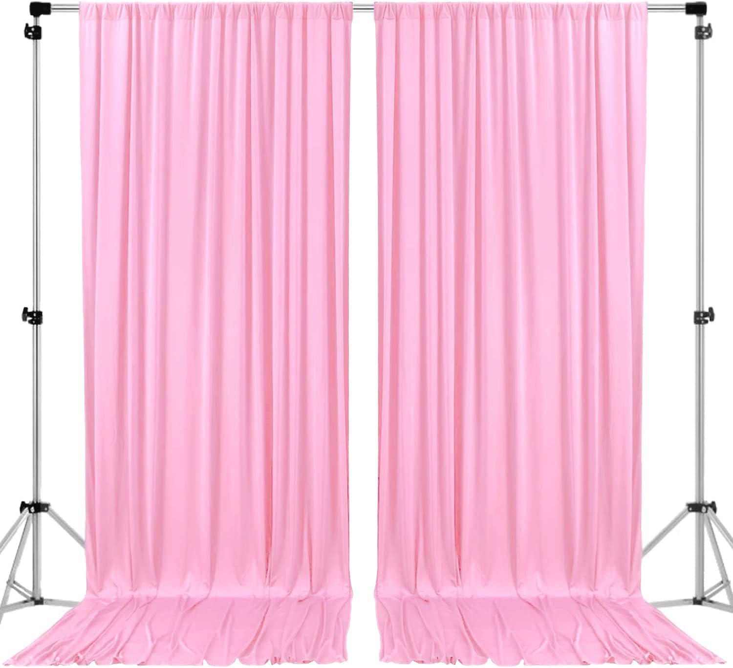 CO. 10ft breed x 12ft lange IFR polyester achtergrond gordijnen gordijnen panelen met roede zakken - huwelijksceremonie feest thuis raamdecoraties - roze)