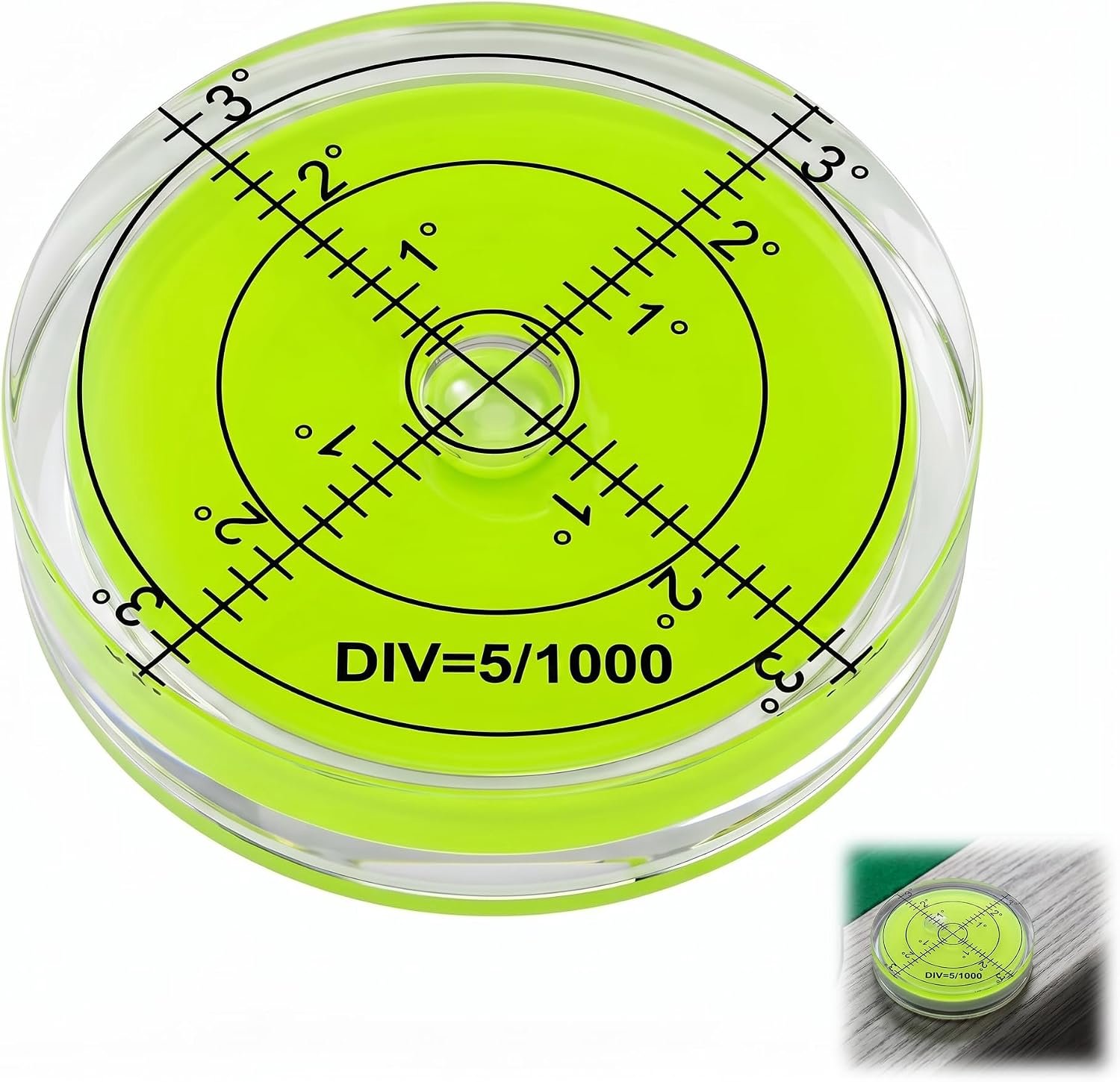Waterpas, 60 mm, draagbare waterpas met schaal, draagbaar, hoge precisie, voor camera's, statieven, elektronische weegschalen, platforms en meetinstrumenten