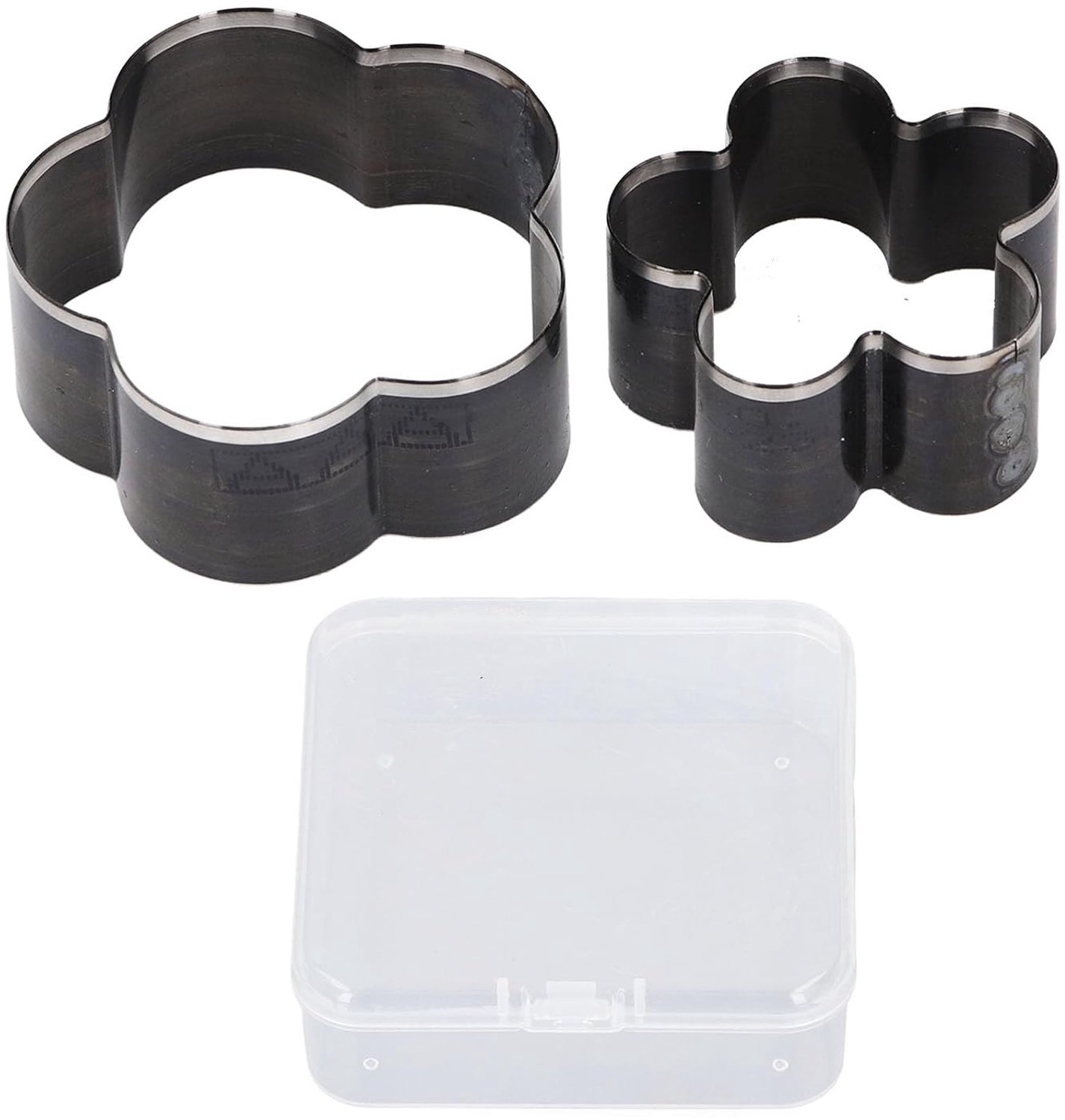 Snijmatrijs Set Bloemvormig Gelegeerd Staal Handmatig Ponsgereedschap voor Leerbewerking 58mm 46mm Dia 2 Stuks met Opbergdoos