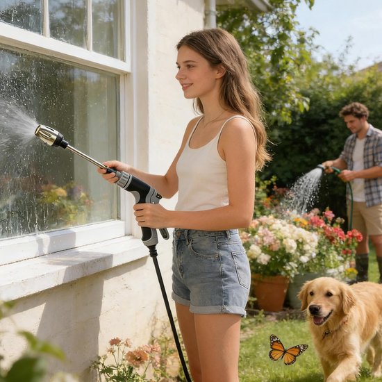 Reinigingsstaafje Met Watersproeistraal - Hogedrukreinigermondstuk 41 Cm, Opzetstuk Voor Schuimfles 400 G | Verstelbaar Waterdrukcontrolesysteem Efficiënte Reinigingsprestaties Tuin Patio Dek He — afbeelding 2