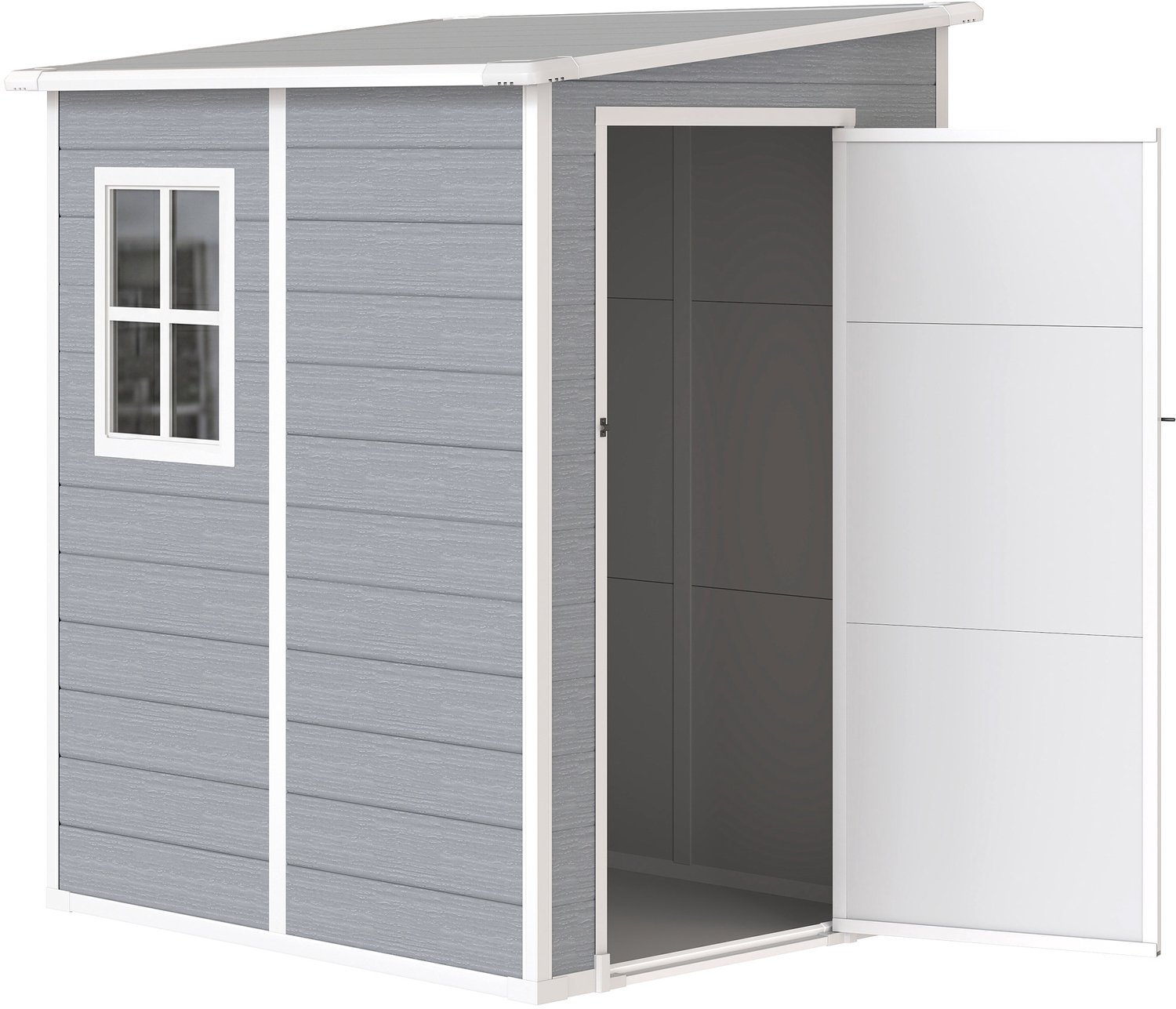 Sunona Tuinhuis - Met slot, venster en ventilatie - 122 x 149 x 192/177 cm - Grijs