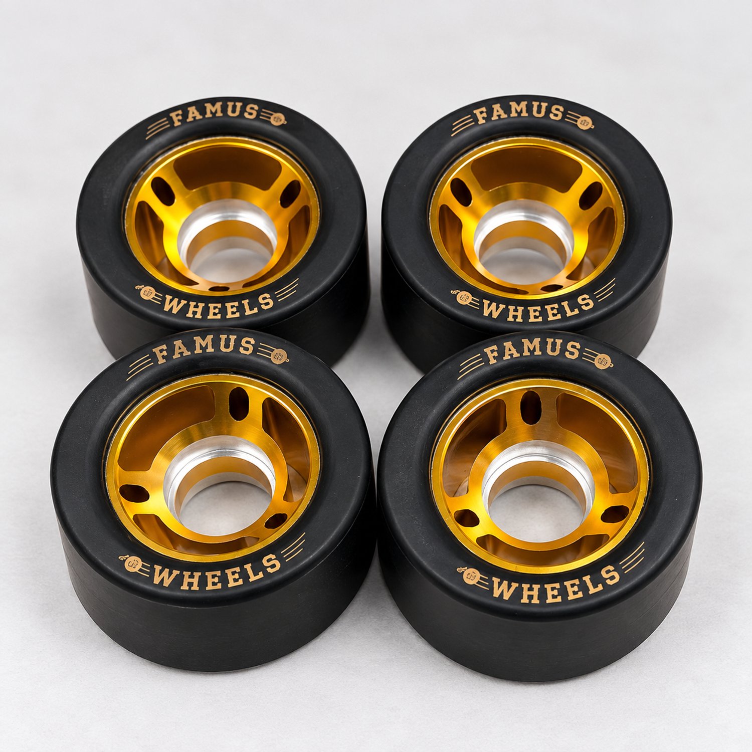 Famus Wheels 60mm 84A – Skateboard Wielen – Aluminium Core – – Set van 4 Zwart
