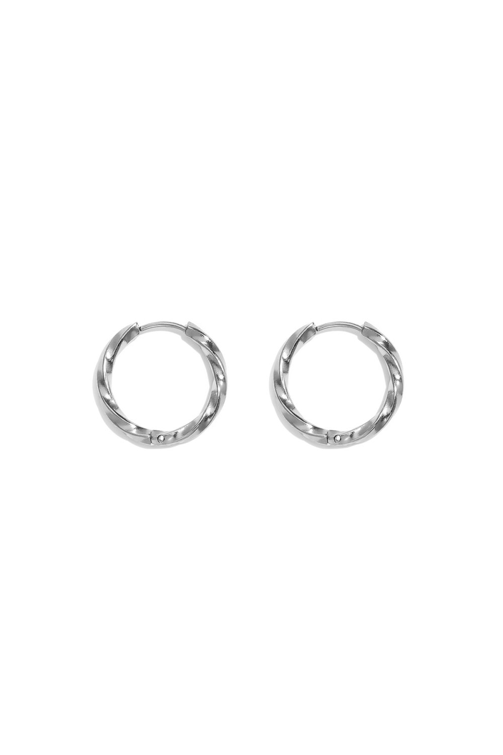 Oorringen Gedraaid 1,4 cm - Zilver - Stainless Steel - Yehwang