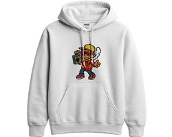 Grappig Hip-Hop Hoodie – Boombox en Gouden Tanden – Urban Outfit – Unisex Hoodie voor Dames & Heren – Origineel Cadeau