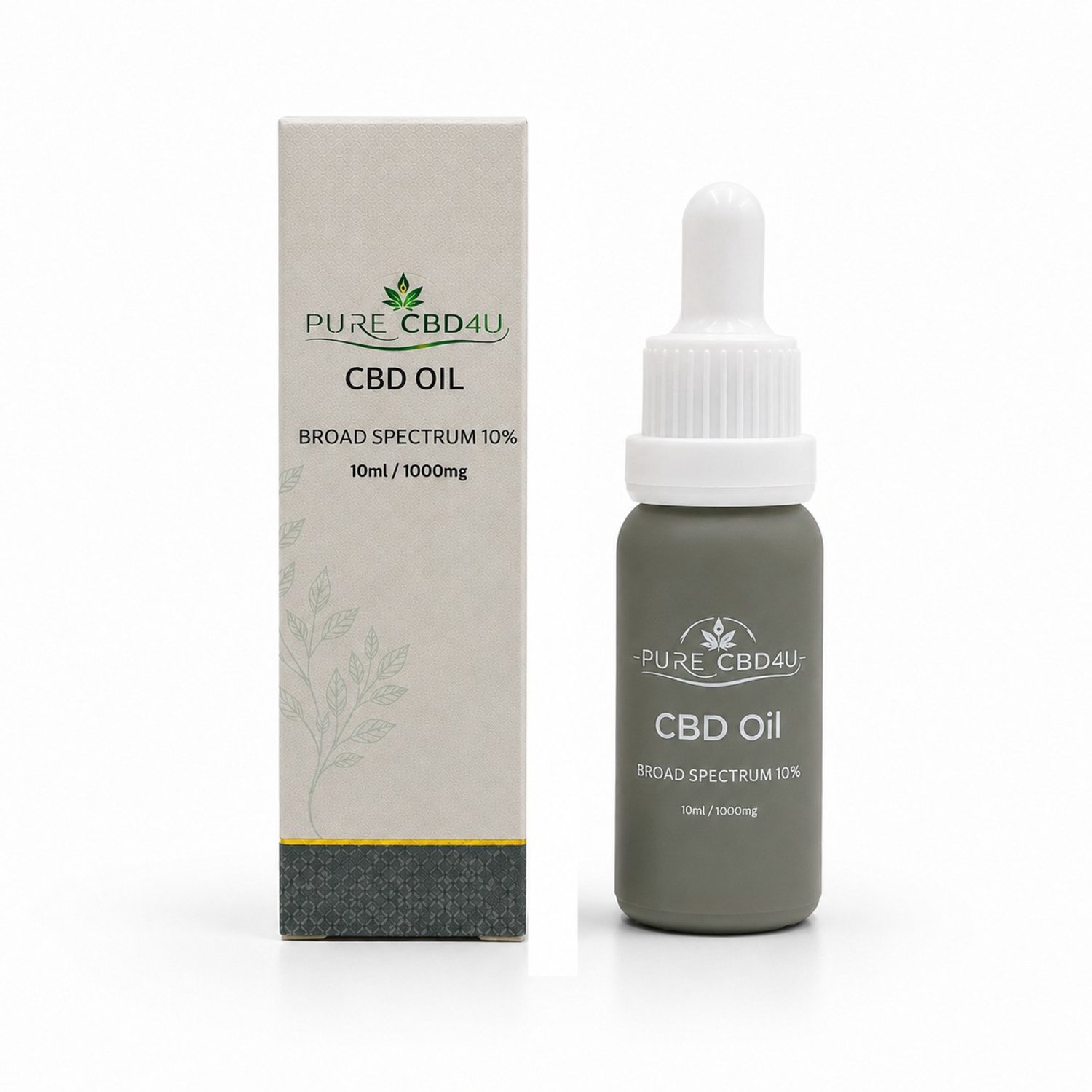 PureCBD4U CBD Olie 10% – Broad Spectrum – 0% THC – 1000 mg CBD – 10 ml