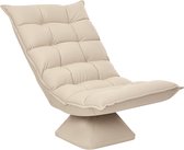 Stoel, 62×70×95 cm, beige, metaal, leesstoel, ontspanningsstoel, stoel en fauteuil, comfortabel en duurzaam, 360° draaifunctie, praktisch en decoratief, geschikt voor woonkamer, slaapkamer en kleine ruimtes