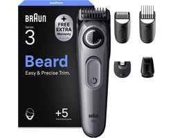 Braun Baardtrimmer Series 3 BT3560 +5 Tools - Scherp Scheerblad - 40 Lengtes - Grijs