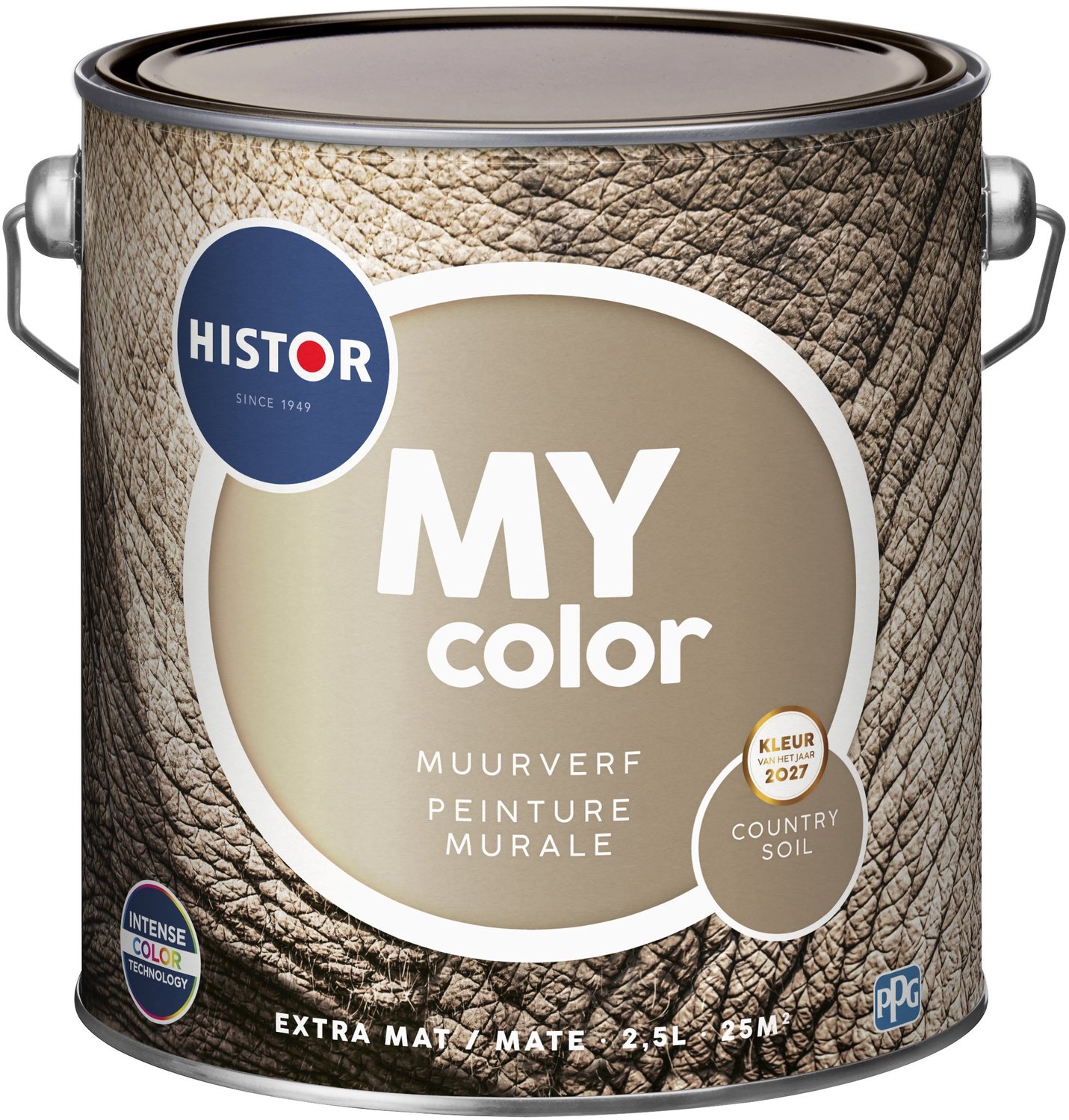 Histor MY Color Muurverf Country Soil - Extra Mat – Reinigbaar en Geurarm – Extra Dekkend en Vochtregulerend – Voor Binnen – 2.5L - Bruin