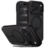 Reovo - Hoesje Geschikt voor iPhone 17 Pro Max/18 Pro Max - Camera standaard - Geschikt voor MagSafe - Zwart - anti-val technologie