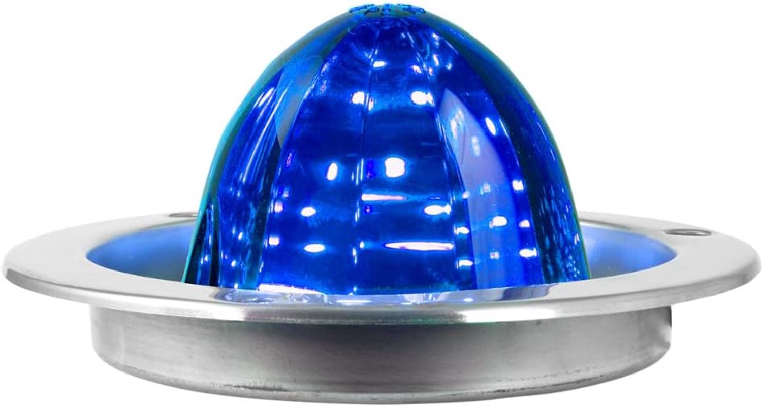 Grand General 81915 Blauw/Blauw Klassieke Watermeloen 18 LED Licht met Roestvrij staal Flens Mount Bezel