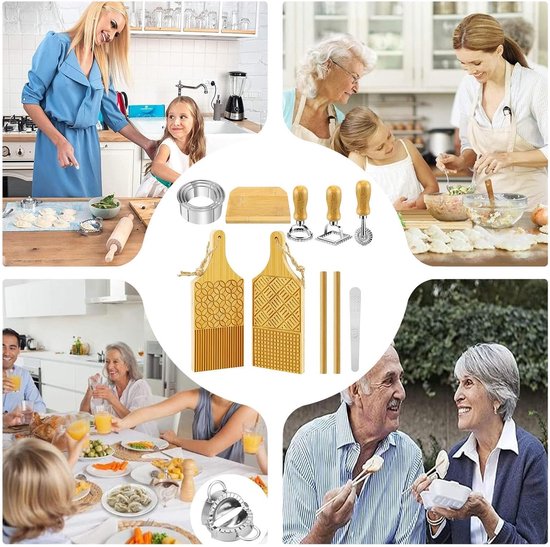 Makerset, houten pastollers en cutter | houten keuken pastollers en cutter - professionele koksbenodigdheden, spaghettimaker set voor thuisrestaurant — afbeelding 5