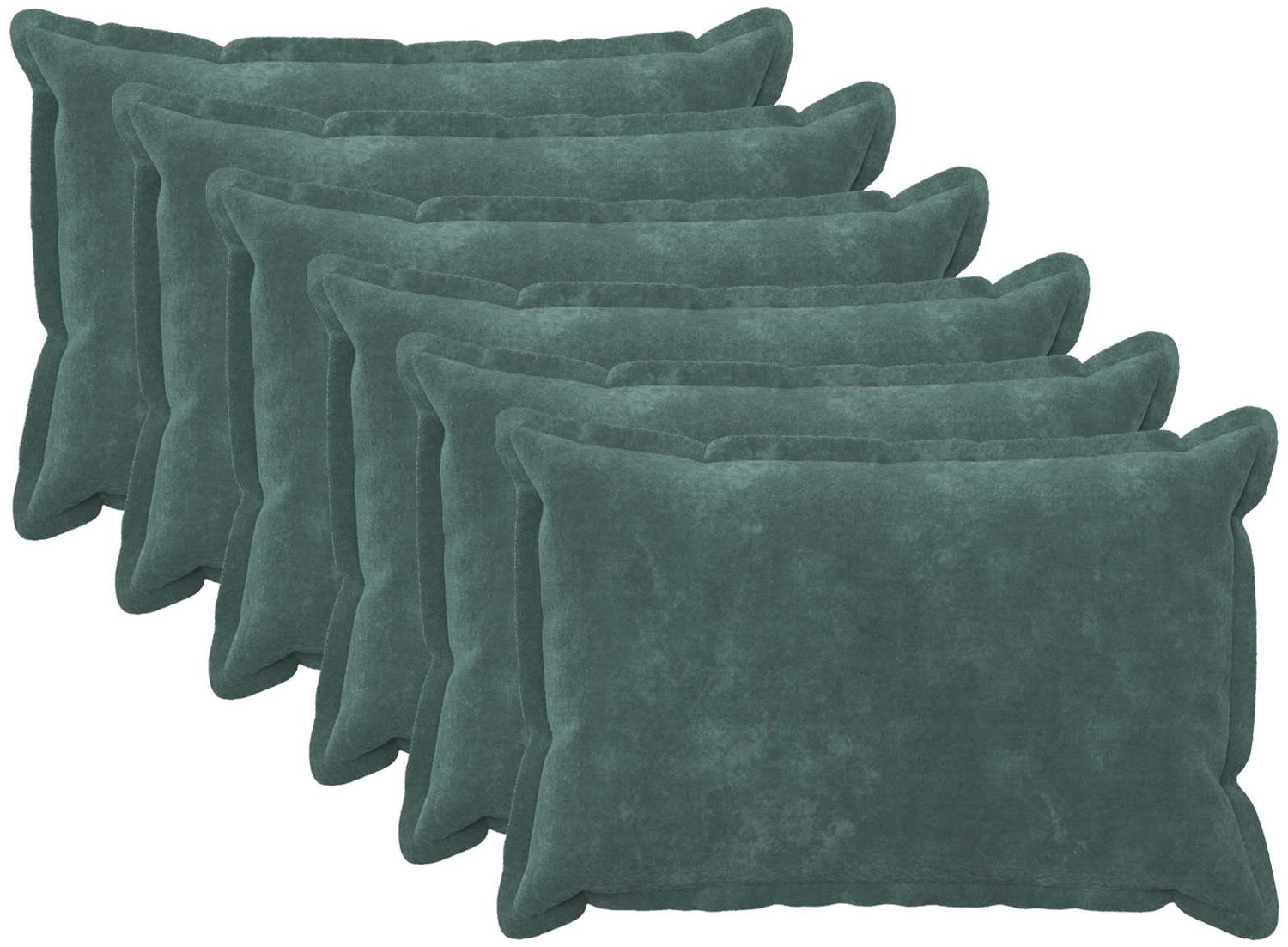 vidaXL Dekenkussen - 6 - st - HOUTEN - Zee - blauw - 40 - x - 60 - cm - Microfiber - Fleece