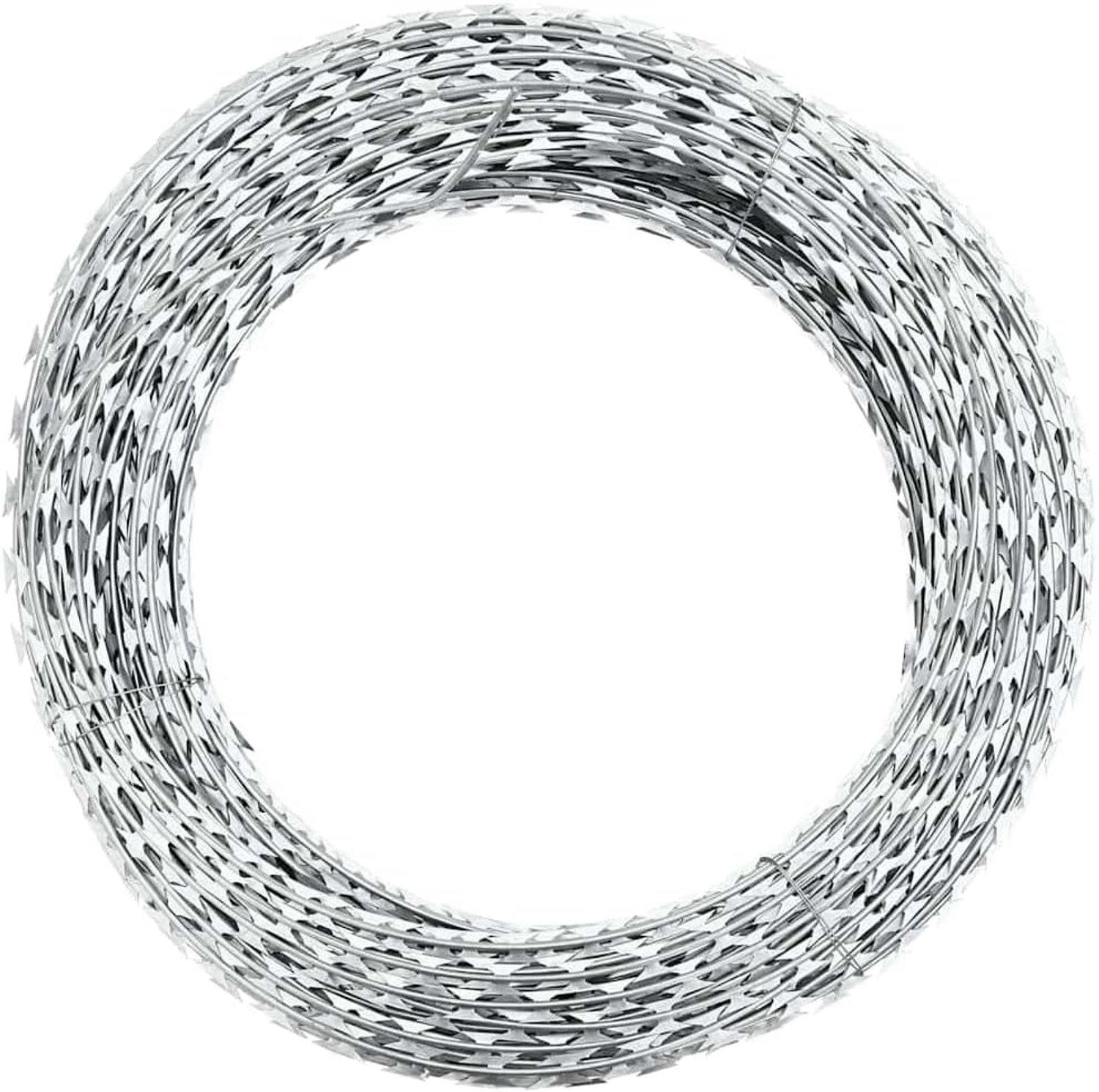 Concertina prikkeldraad van verzinkt staal, 60 m, mesdraad voor tuinbescherming en vastzetten van perceel