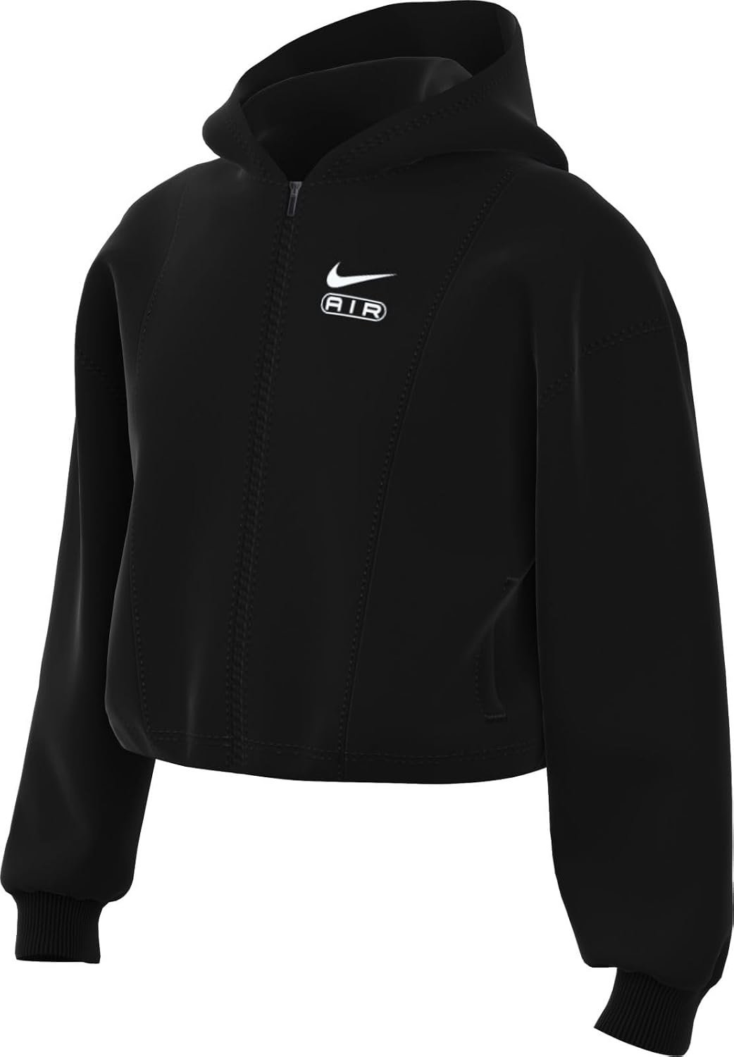 Nike Air Girls’ French Terry Full-Zip Vest Zwart