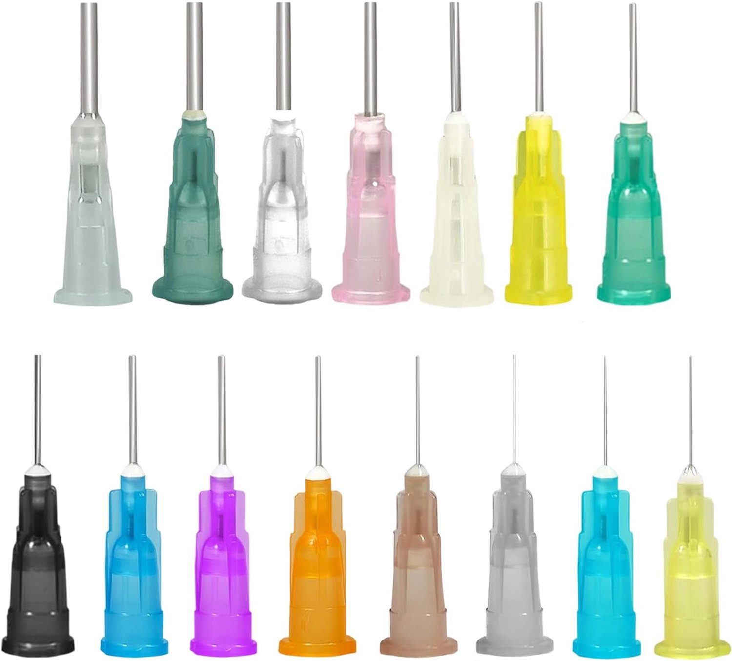 90 stuks naalden voor industriële dosering, afgeschuinde naalden voor Luer Lock-spuiten in 15 maten (14 g - 30 g), precisienaalden voor het bijvullen van vloeistoffen, inkt, lijm en olie
