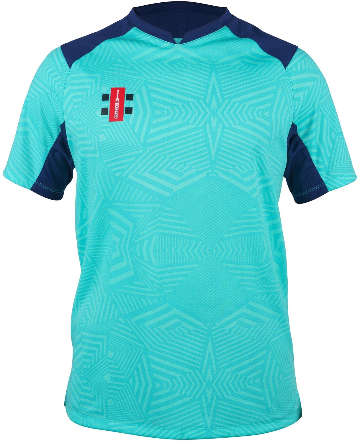 Gray-Nicolls Cricket SHIRT PRO T20 S/S AQ/NV 11-12 11 - 12 Yrs - Aqua / Navy
