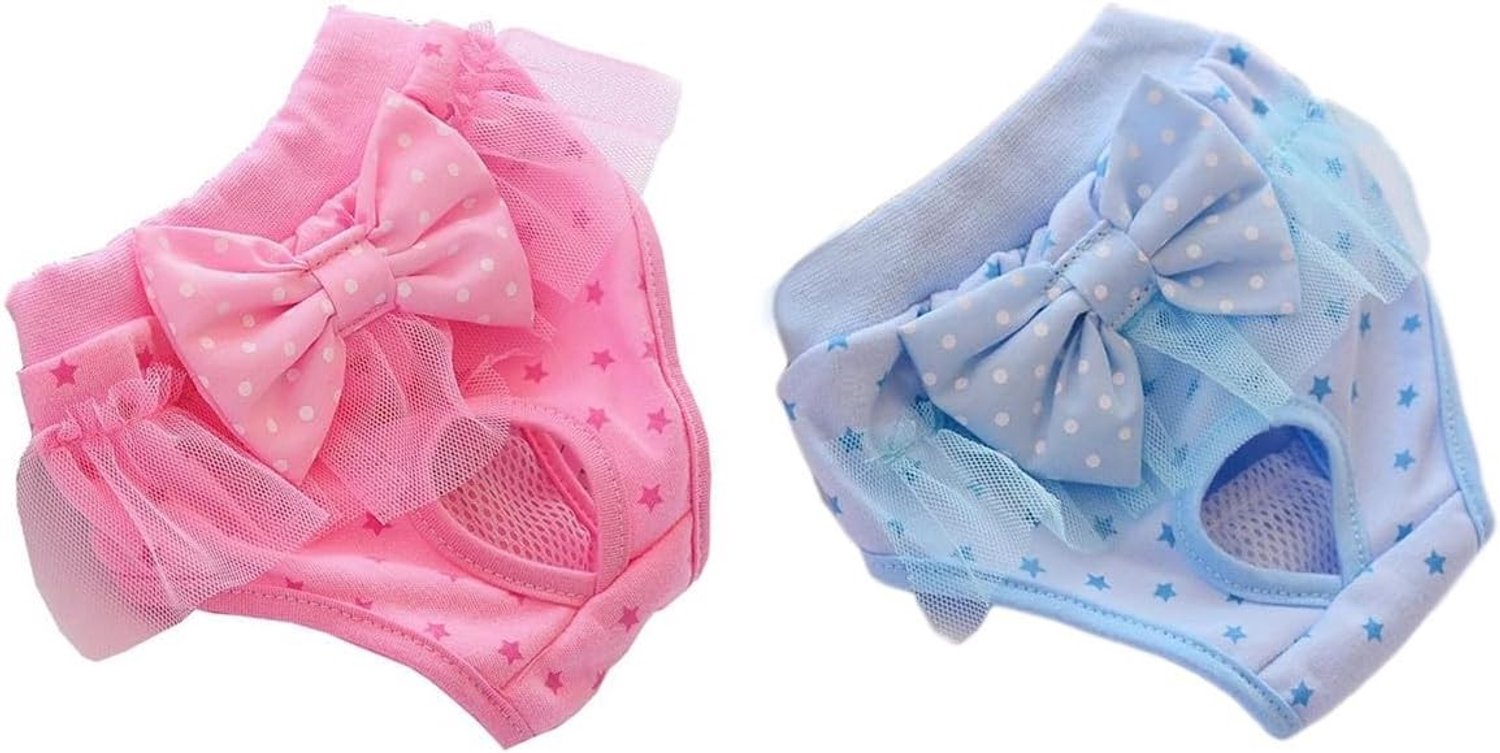 Herbruikbare Fysiologische Broekjes voor Teefjes - Wasbare Luiers voor Kleine Honden en Puppy’s, Sanitaire Oplossing voor Dierenverzorging