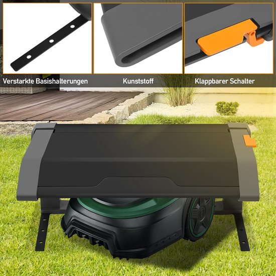 Robotmaaier, garage voor robotmaaier, inklapbare overkapping voor grasmaaiers, gazonrobot, garage voor tuin, weerbestendig, UV-bescherming, incl. montagemateriaal — afbeelding 3