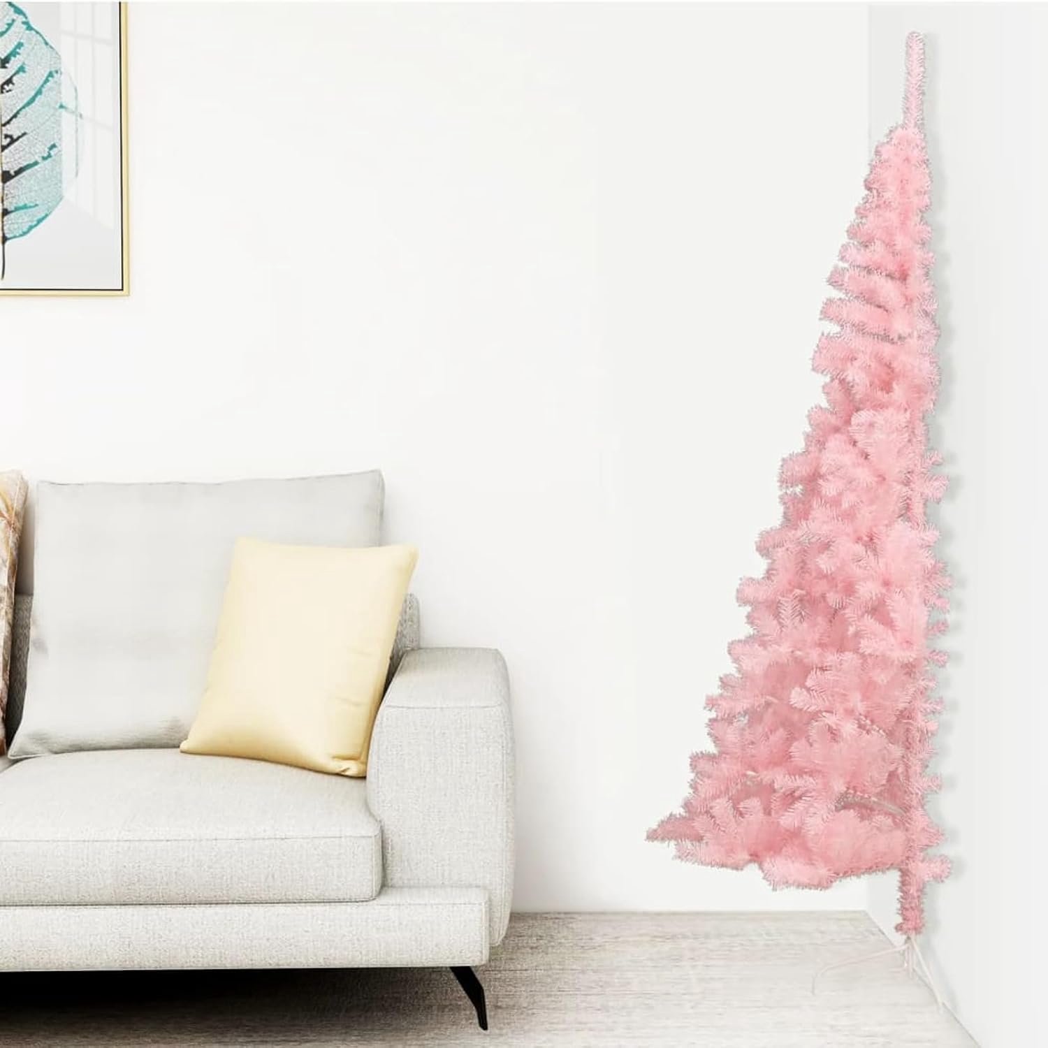 Kunstkerstboom in het midden met standaard, roze, 240 cm, pvc, huis en tuin, decoratie, kerstdecoratie, kerstbomen (SPU: 344674)