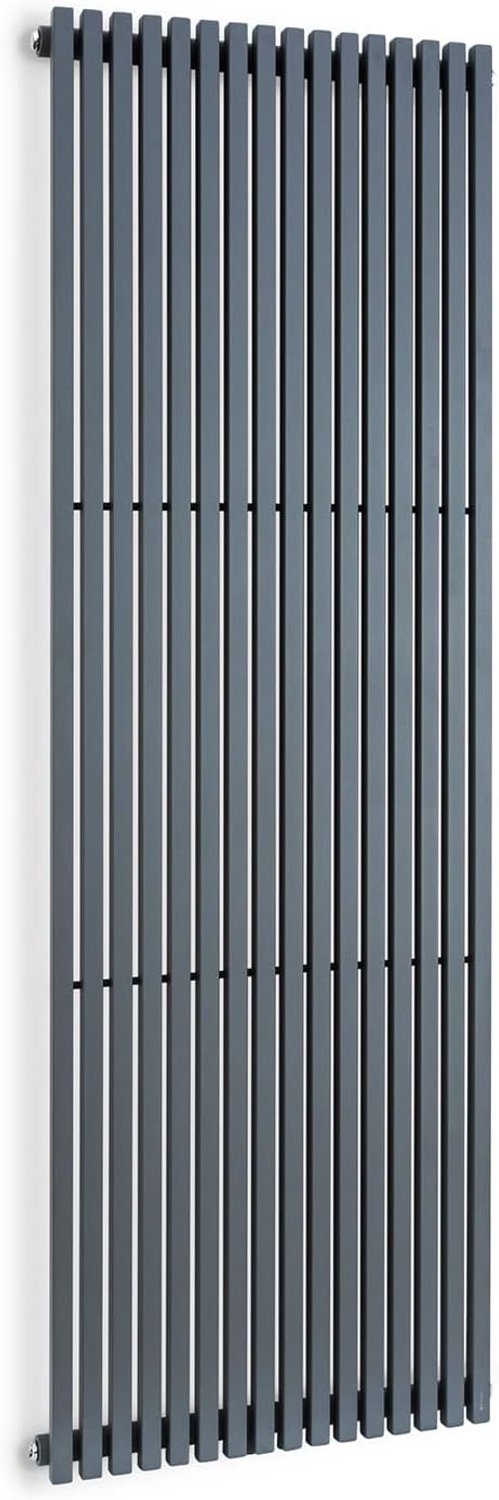 Designradiator, plat, zuinige platte radiator, verticaal, wandbuisverwarming, 1425 W, verticale radiator met thermostaat, wandradiator voor badkamer en woonkamer