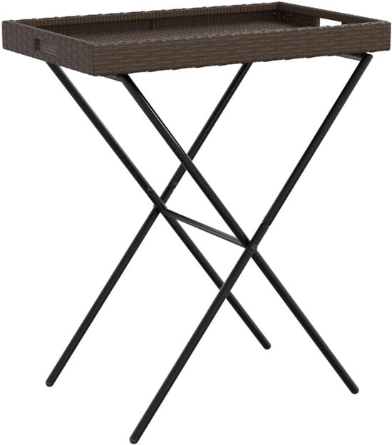 Dienblad tafel inklapbaar 65x40x75 cm bruin — afbeelding 3