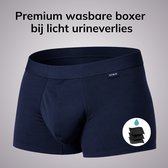Robin Underwear - Wasbaar Incontinentie Ondergoed Heren - Boxershort bij Licht Urineverlies - 70 ml (Marineblauw, L)
