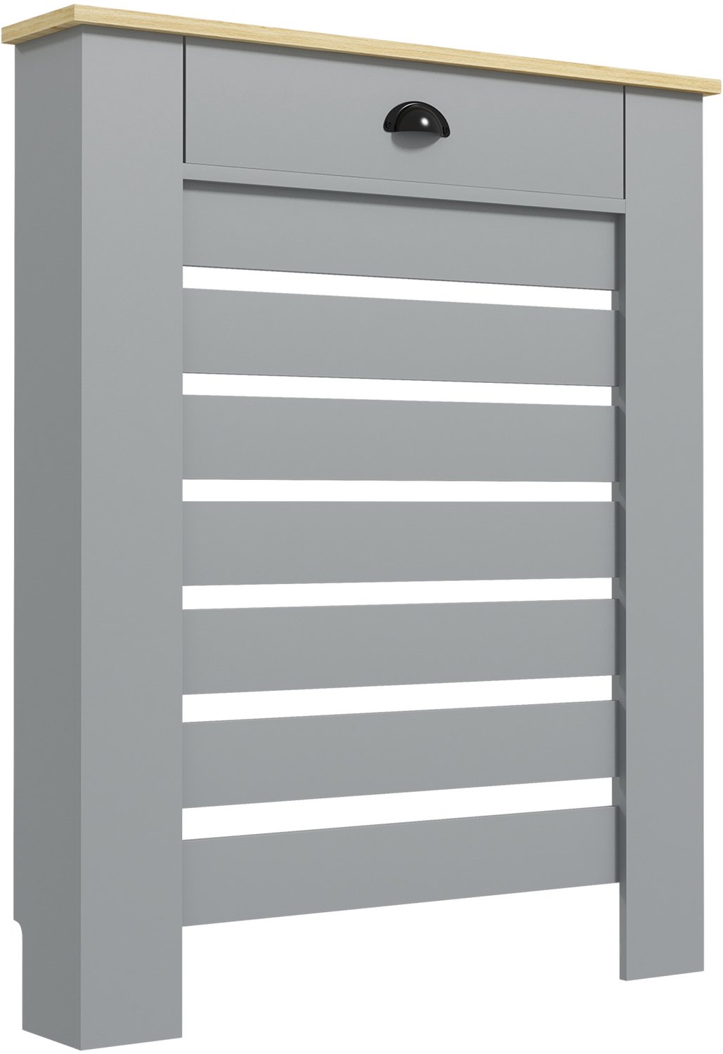 1 stuk - Radiatorombouw met lade - 95,5 cm (h) x 78 cm (b) - Grijs