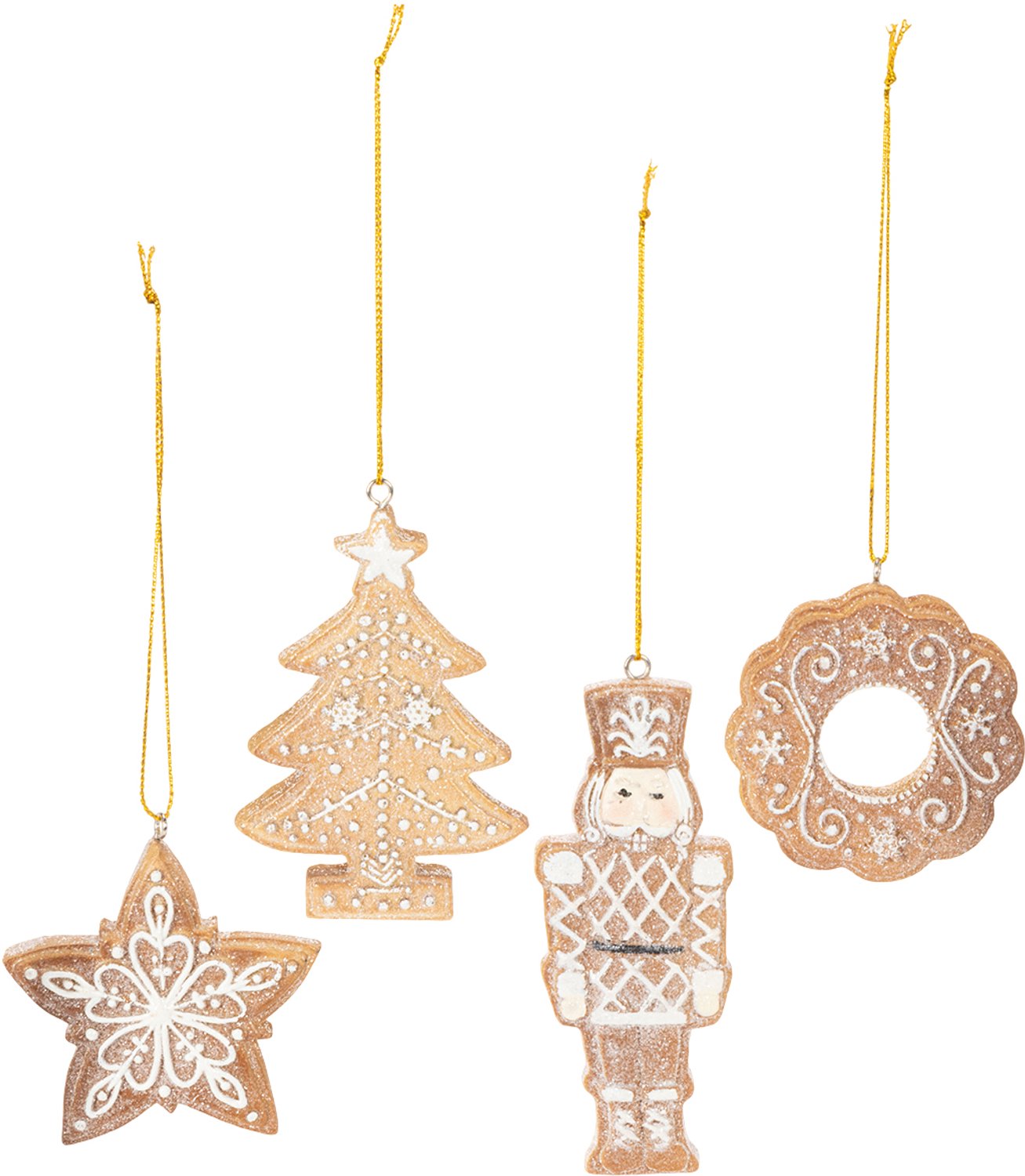 Kerstversieringen, peperkoek, glazuurlook, notenkraker, ster, boom, kr