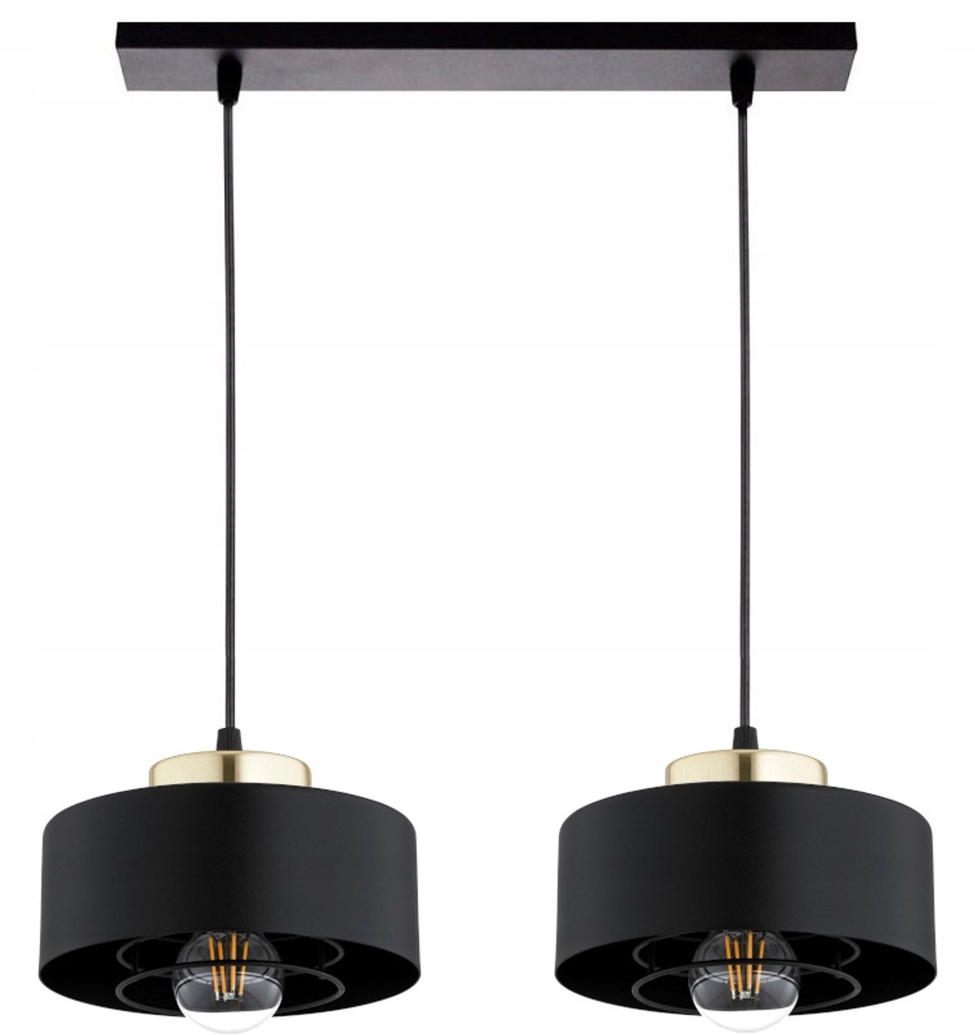 Luxe zwarte hanglamp Spring, loft design, E27 fitting