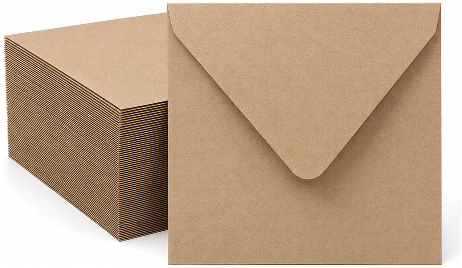 Enveloppen Kraft Lichtbruin 12.5x14 cm - 60 stuks - 120 gram - Kraft Enveloppen - Wenskaart Envelop
