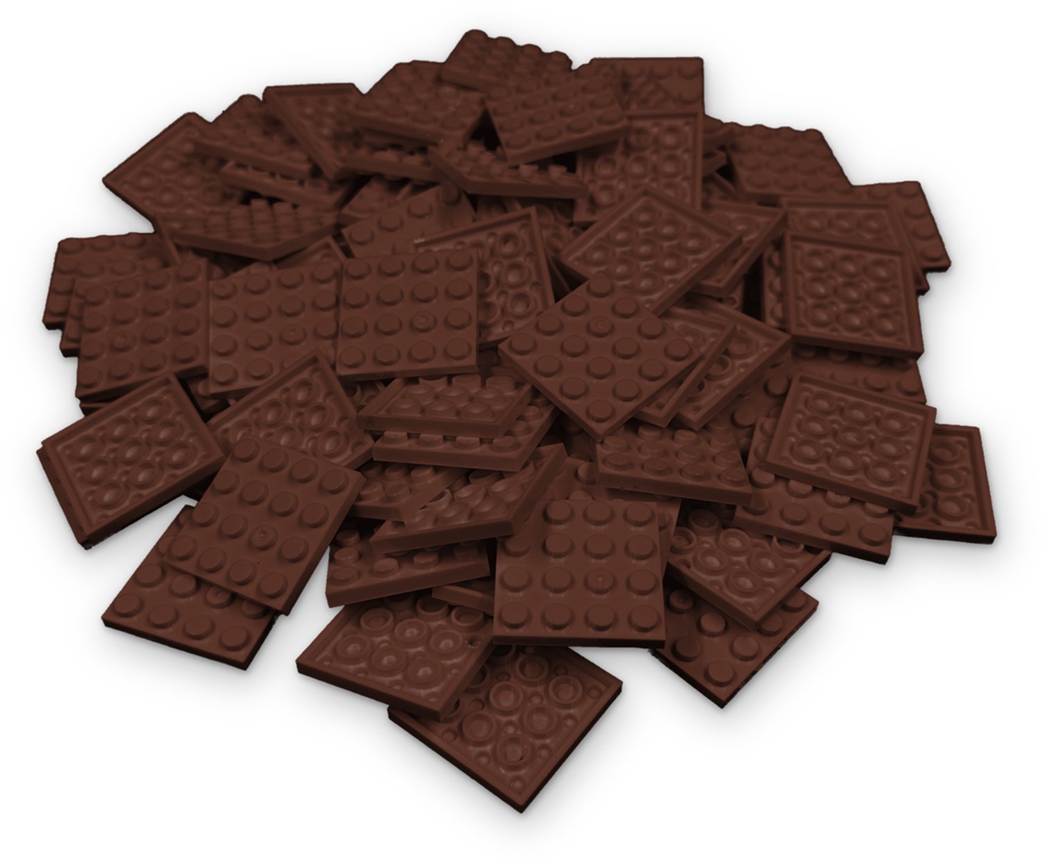 50 Bouwstenen 4x4 plate | Bruin | Compatibel met Lego Classic | Keuze uit vele kleuren | SmallBricks
