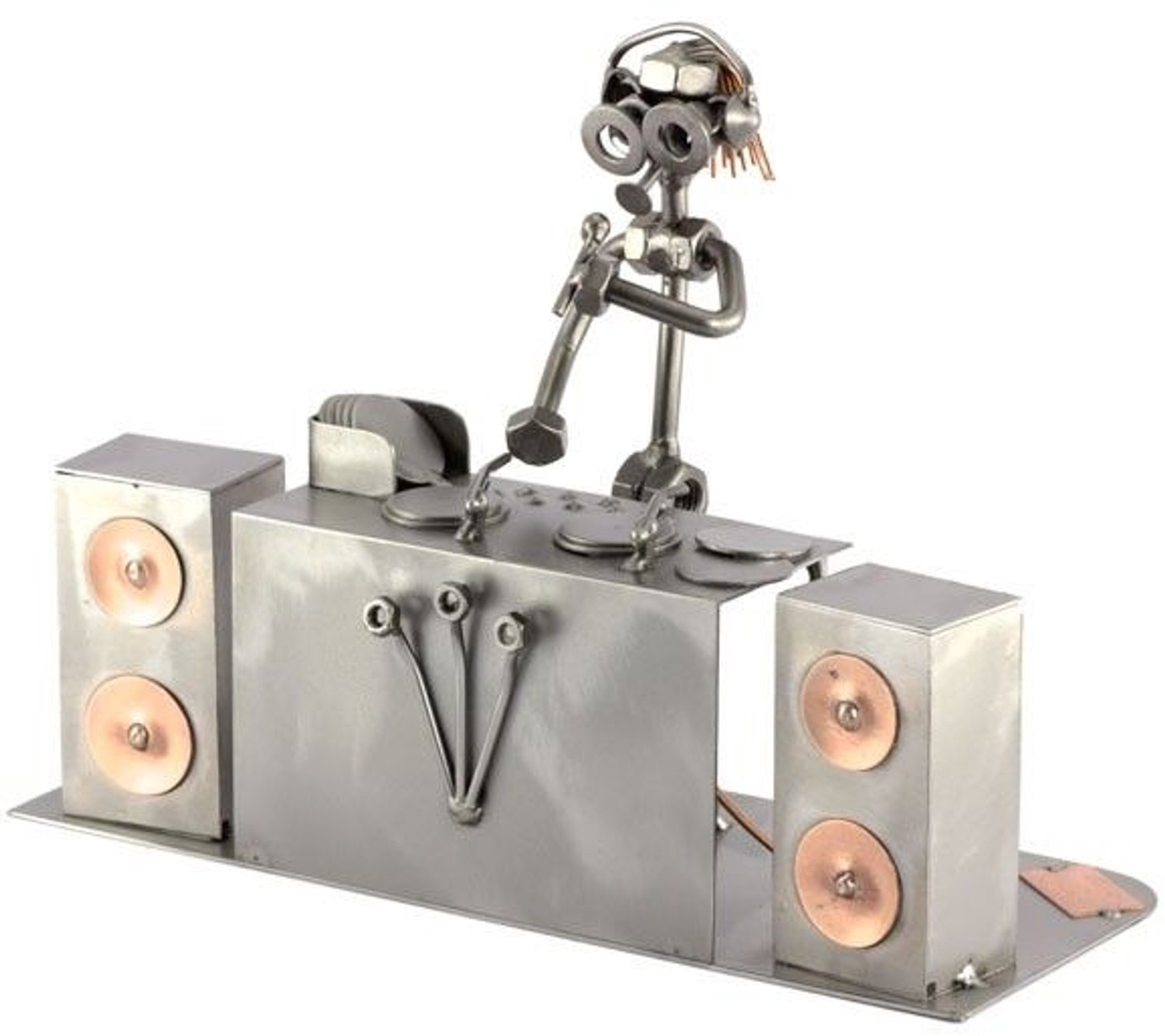 Rawa Geschenken Metalen beeld - DJ - Discjockey - Moerenbeeldje - by Rawa Grijs
