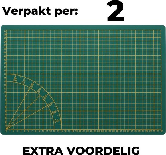 vroegrijp top vergelijking Snijmat A3 - VOORDEEL 2 STUKS - Groen - 30 x 45 cm | bol.com