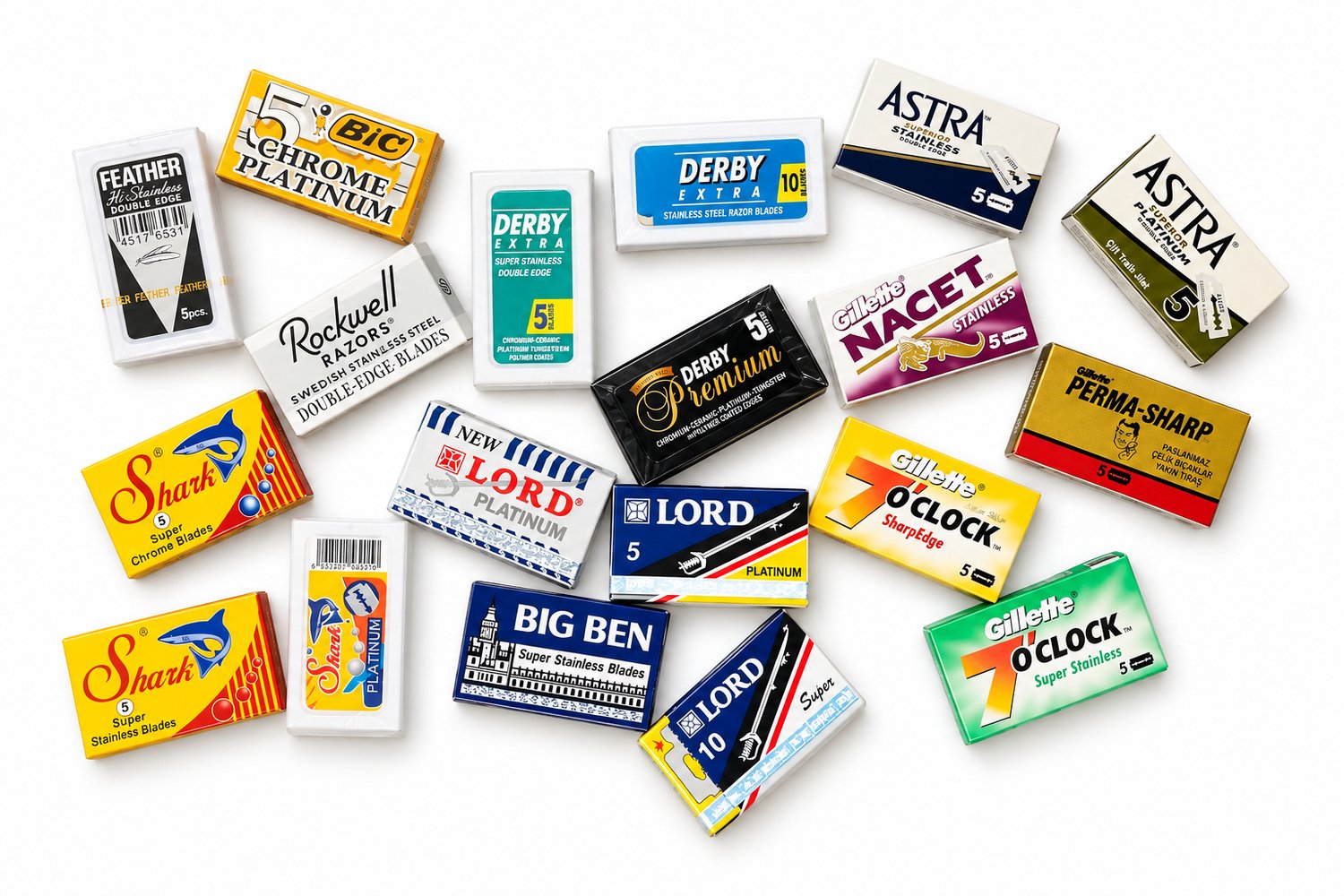 Safety Razor Blades sampler pack - 105 scheermesjes