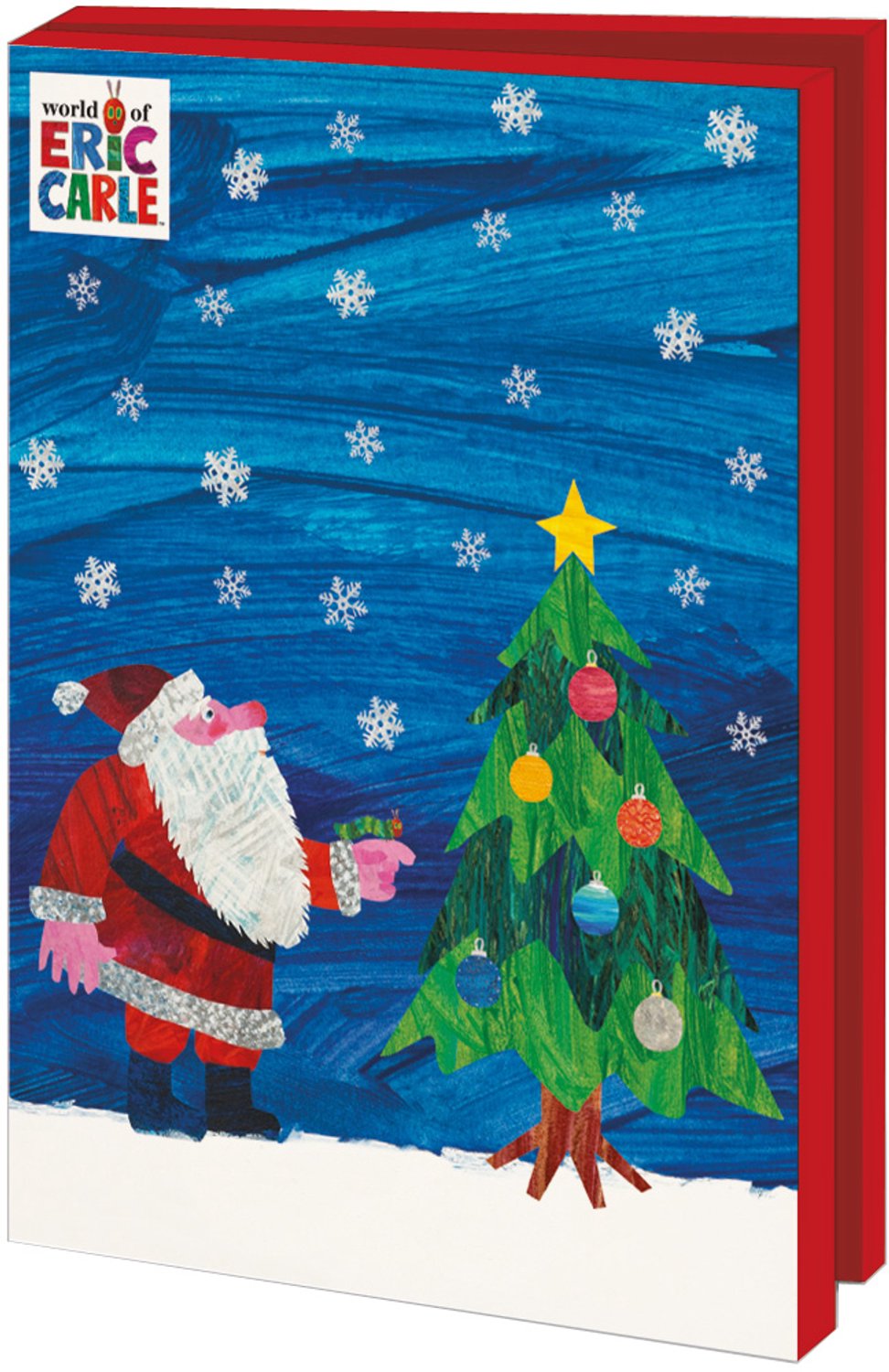 Kerstkaarten 10x - Kaartenmapje met env, groot: The very hungry caterpillar, Eric Carle - 2x5 motieven