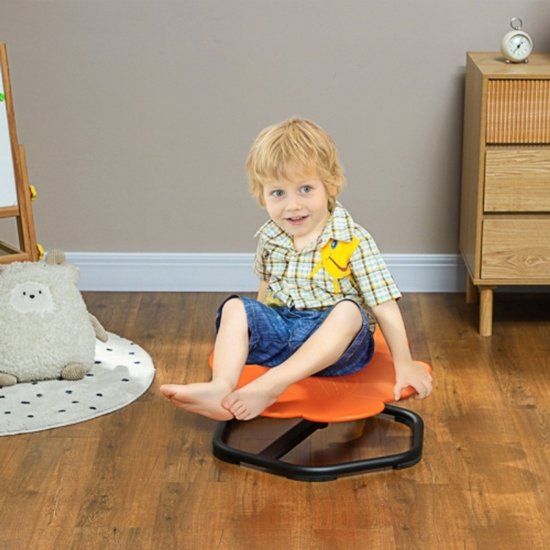 Sensorische Kinderdraaistoel – Draaistoel voor Autisme en Balanstraining van Kunststof Oranje — afbeelding 4