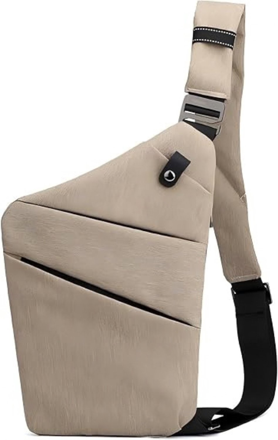 Schoudertas heren - Crossbody voor reizen - Borsttas tijdens wandelen - Compacte opbergruimte voor telefoon - Achtervak met ritssluiting - Verstelbare riem en binnenvakken - Waterbestendig nylon - Kaki - Uitvoering rechter schouder