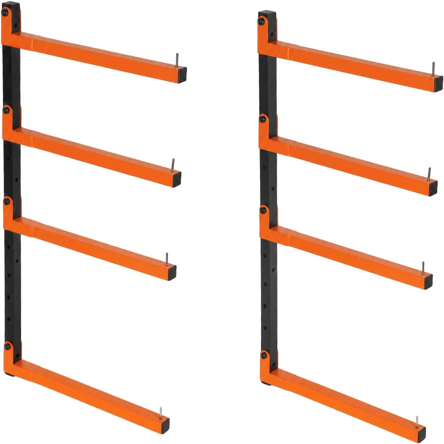 Kragenarm rek wandmontage - 4 etages - flexibel houten opbergrek - ideaal voor ruimtebesparing m-winkel - 2 stuks - m-winkel