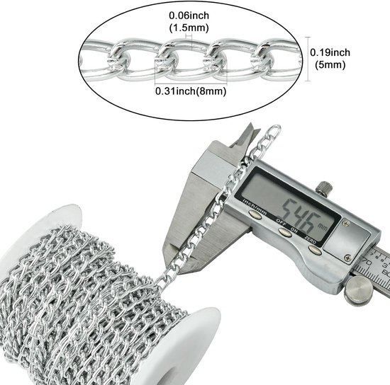 Duurzame 10 Meter lange Aluminium Armor Kettingen met Gedraaide Schakels voor Sieraden en Halskettingen Maken — afbeelding 5
