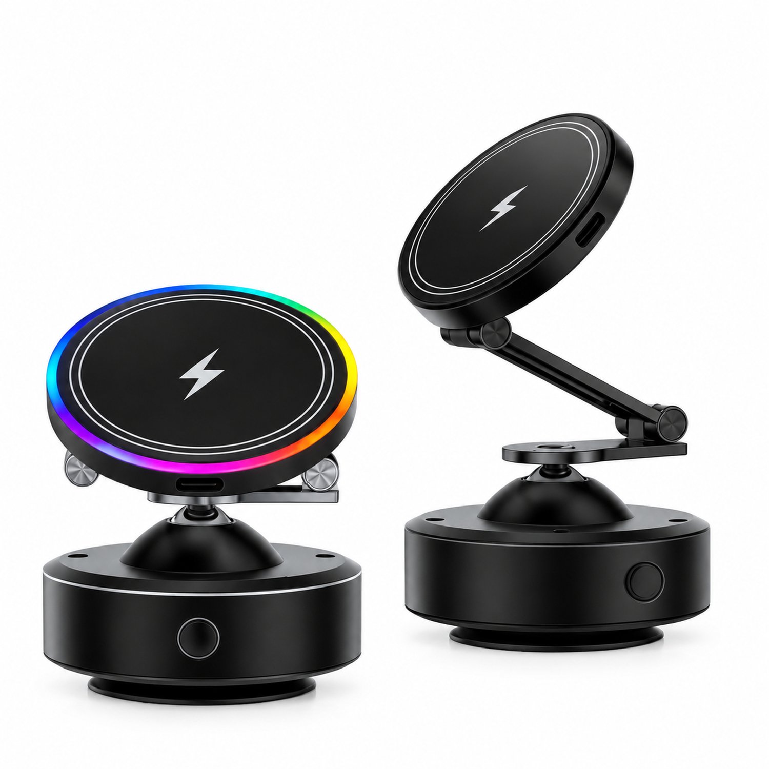 Telefoonhouders auto - Zwart - Magnetische en elektrische vacuümbevestiging - Voor gebruik op het dashboard