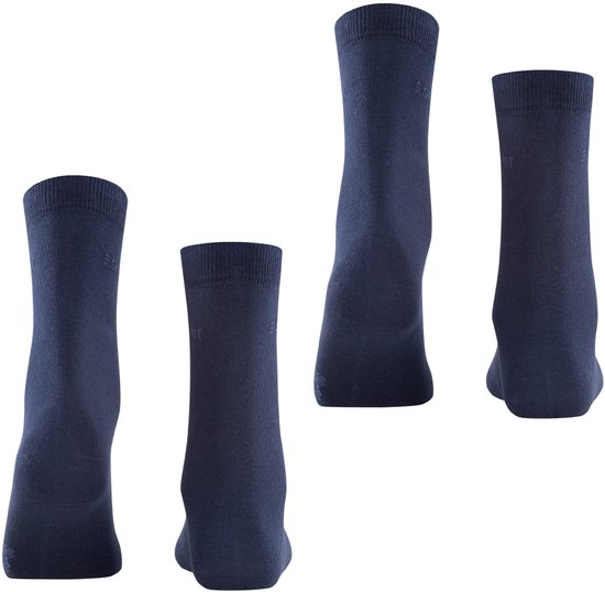Vier marineblauwe Esprit sokken in een effen design, van achteren bekeken.