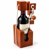 Flero Flessenpuzzel, Bottle Safe, Wijnfles, Flessenkluis, Touwpuzzel - 3D Houten Hersenkraker voor Volwassenen - Origineel Wijncadeau en Decoratieve Geschenkverpakking voor Wijnliefhebbers - Logisch Geduldspel
