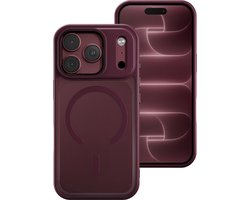 Hoesje Geschikt voor iPhone 18 Pro Max - Bordeaux - Burgundy - Geschikt voor MagSafe - Slank, Sterk en Shock proof