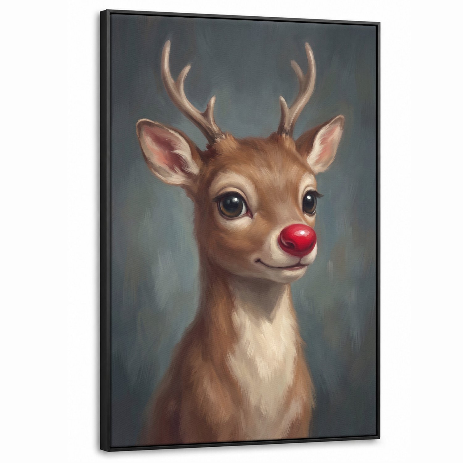 Canvas Schilderij met Baklijst XXL Canvas Schilderij met Baklijst 90x140cm - Hert - Dieren - Illustratie - Muurdecoratie woonkamer - Slaapkamer decoratie - Kamer accessoires - Schilderijen op canvas met lijst groot